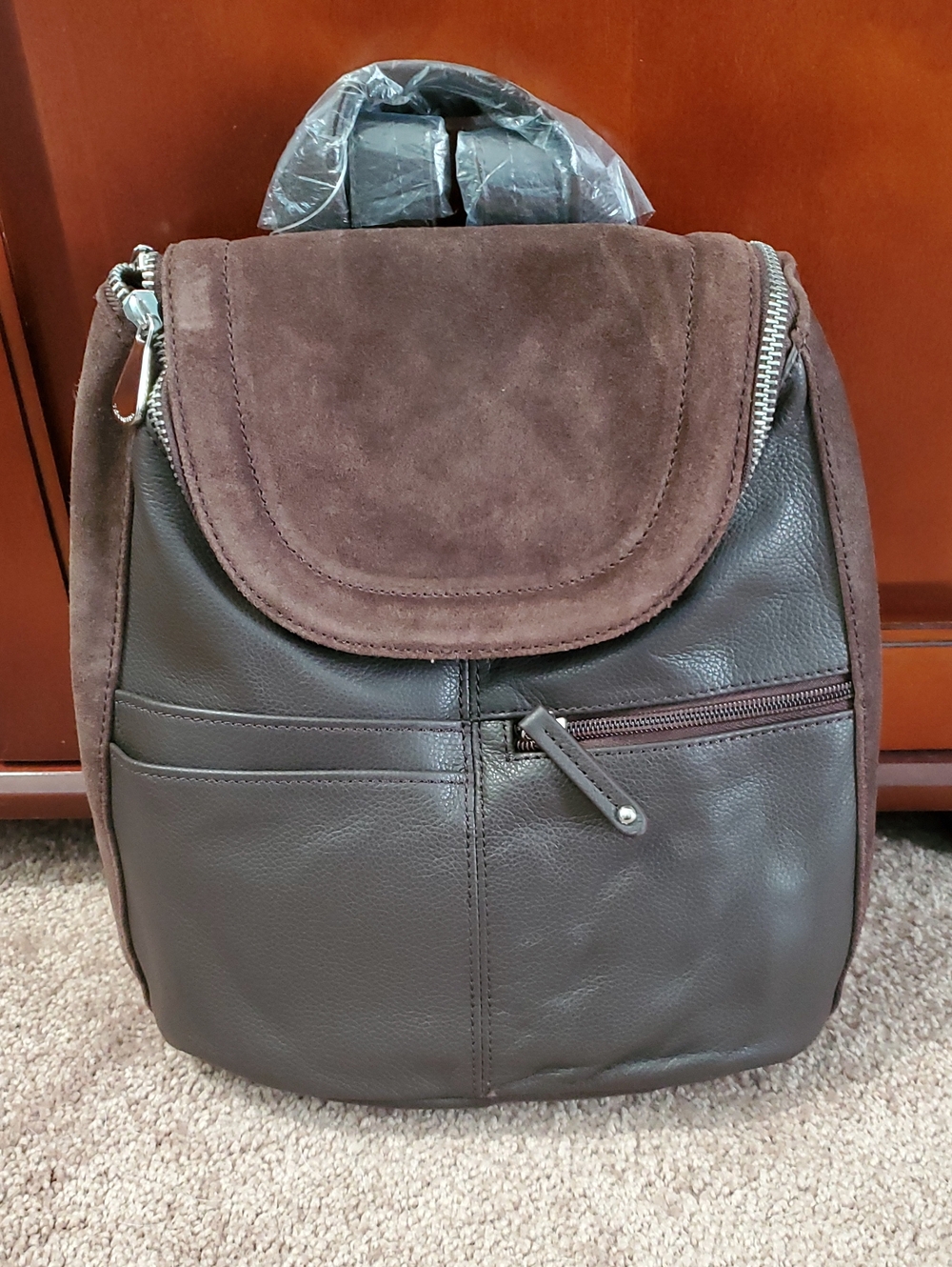 BRAND NEW!!! TIGNANELLO - Women's Brown Leather Suede Backpack - Everyday Bag